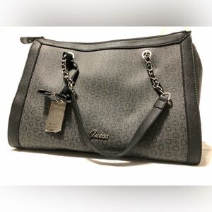 NWT Gray Guess Double Zipper Tote Bag Shoulder Purse